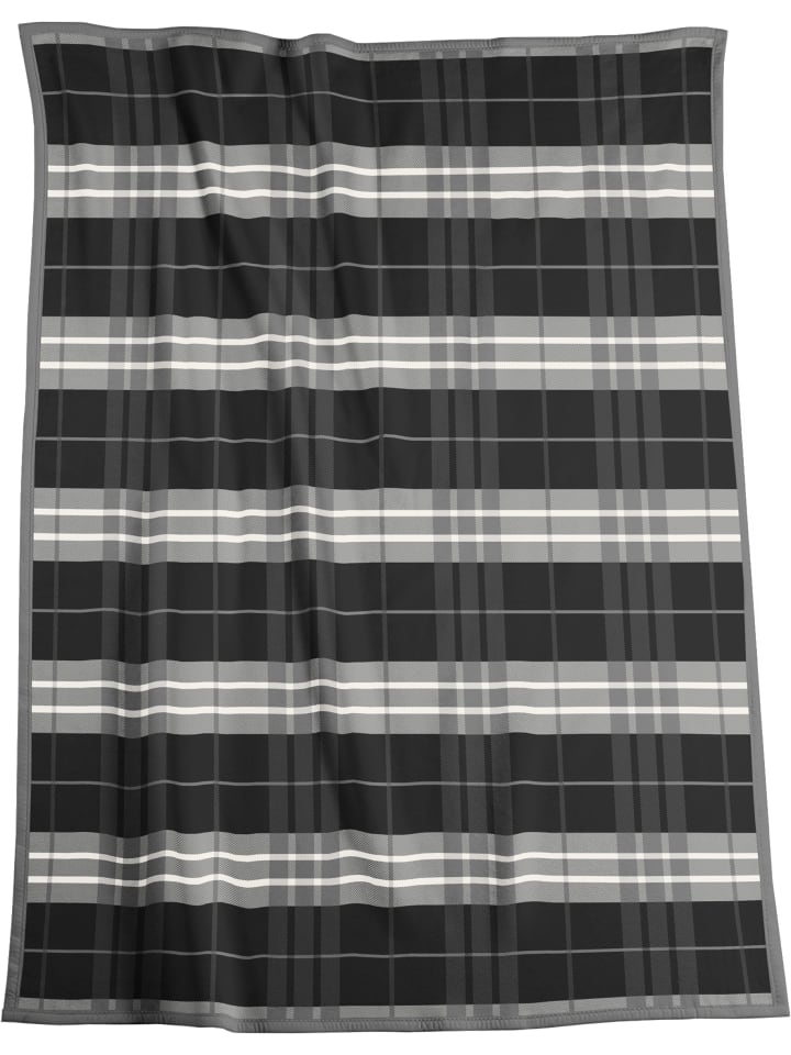 biederlack Cotton Home Wohndecke Continious in schwarz günstig kaufen 150 x 200 cm