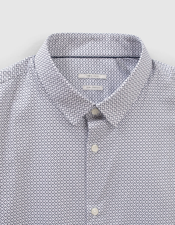 Chemise SLIM blanche imprimé minimaliste EASY CARE Homme