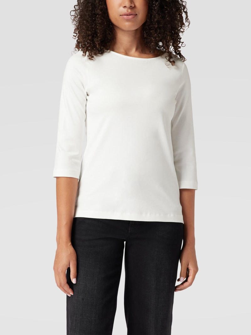 T-Shirt mit 3/4-Arm und dekorativen Knöpfen in offwhite