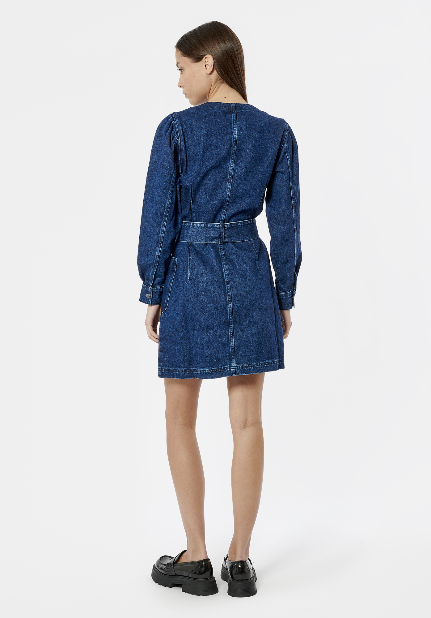 DUNA   Robe portefeuille en jean bleu femme