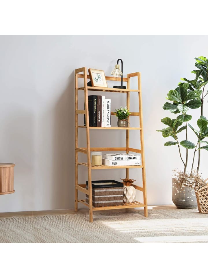 COSTWAY 4 Etagen Pflanzenregal 48x32x115cm in Hellbraun günstig kaufen onesize
