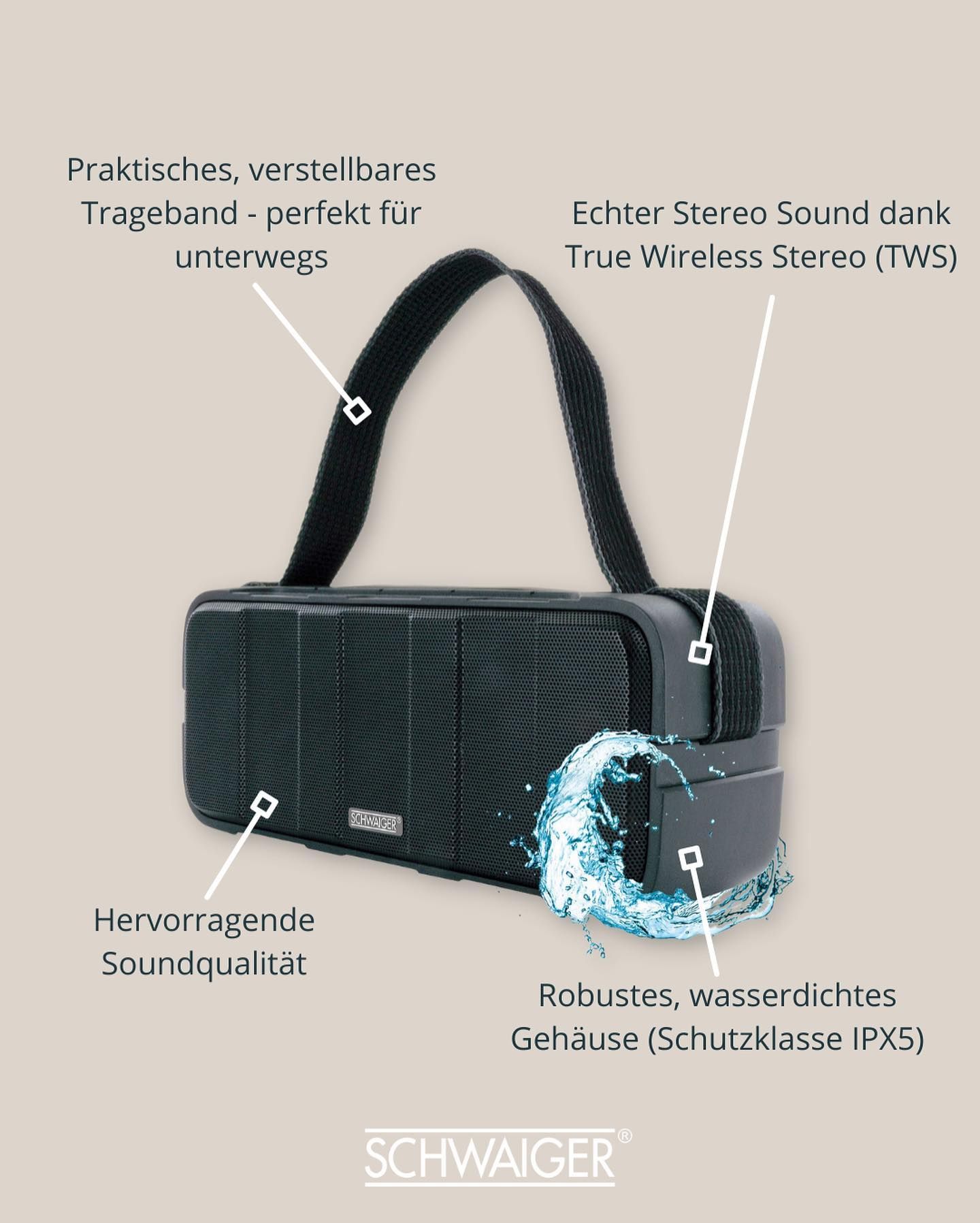 Schwaiger ALD0017 Bluetooth Lautsprecher