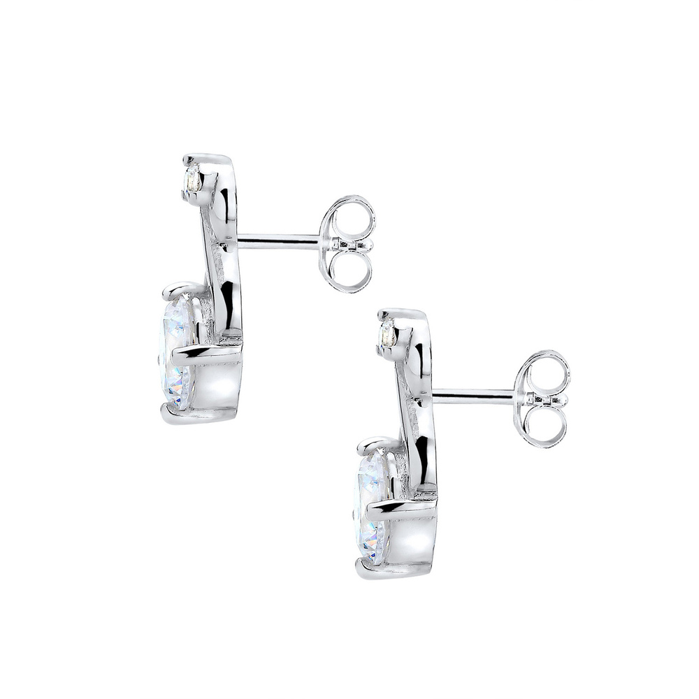 Elli Elli Boucles d'Oreilles Infinity Zirkonia Glamour Elegant 925 Silber Boucles d'oreilles