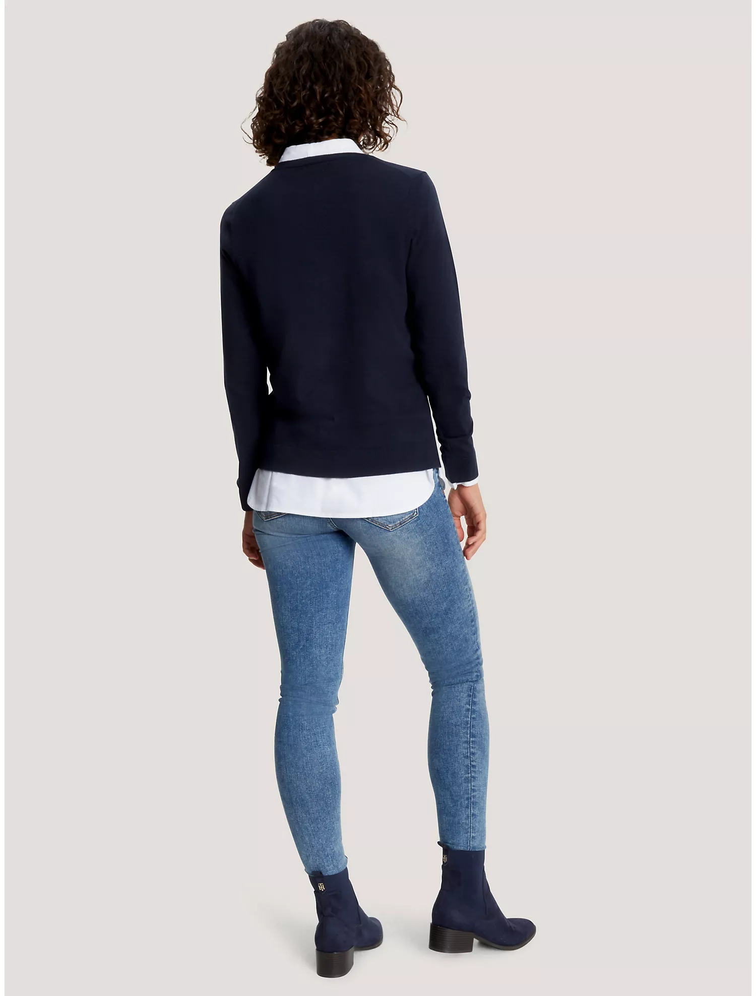 Solid V-Neck Sweater