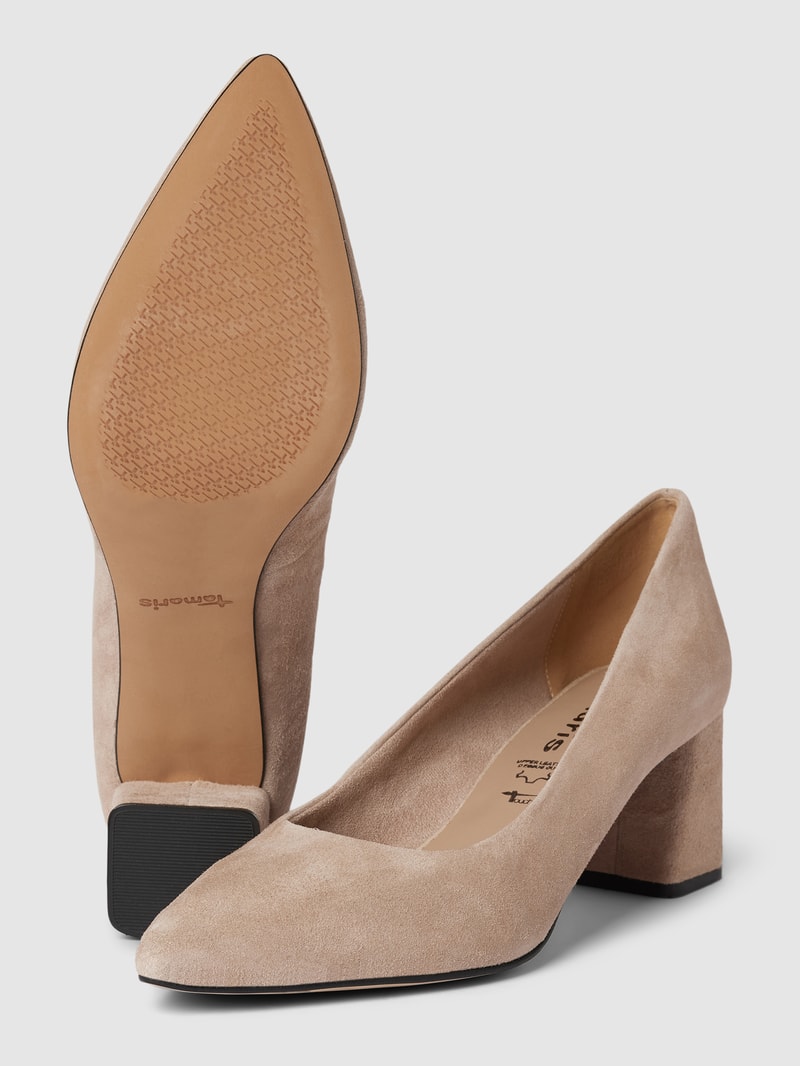 Pumps aus echtem Wildleder in beige