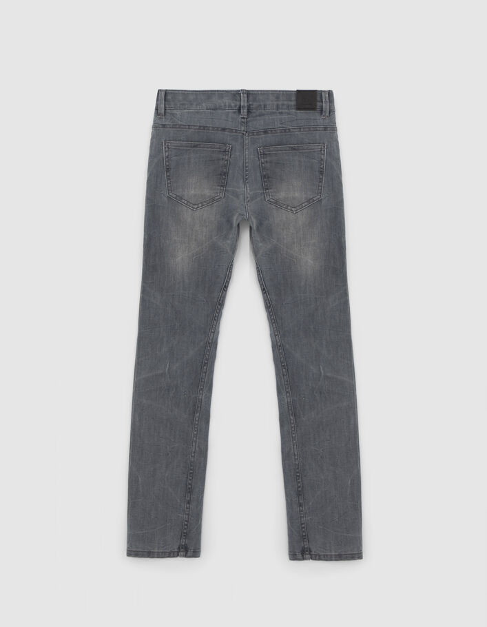 Jean SLIM gris coutures tournantes garçon