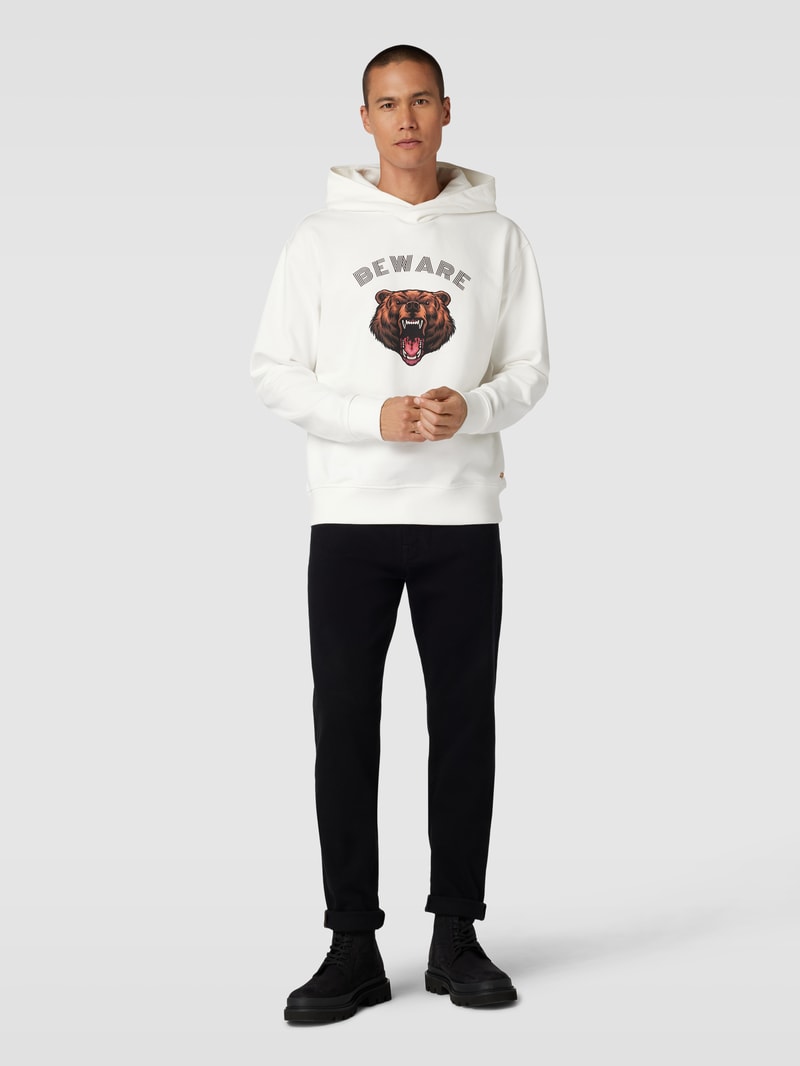 Hoodie mit Motiv-Print Modell 'Samson' in offwhite