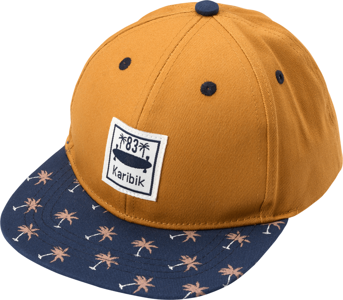 Basecap mit Palmen-Muster, orange & blau, Gr. 52/53, 1 St
