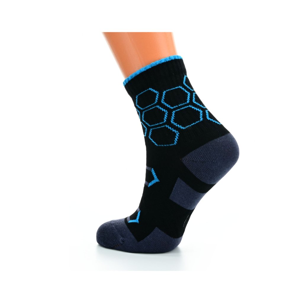 Footic Sport Hexagon BF Black Turquoise Barfußsocken, 1 Paar