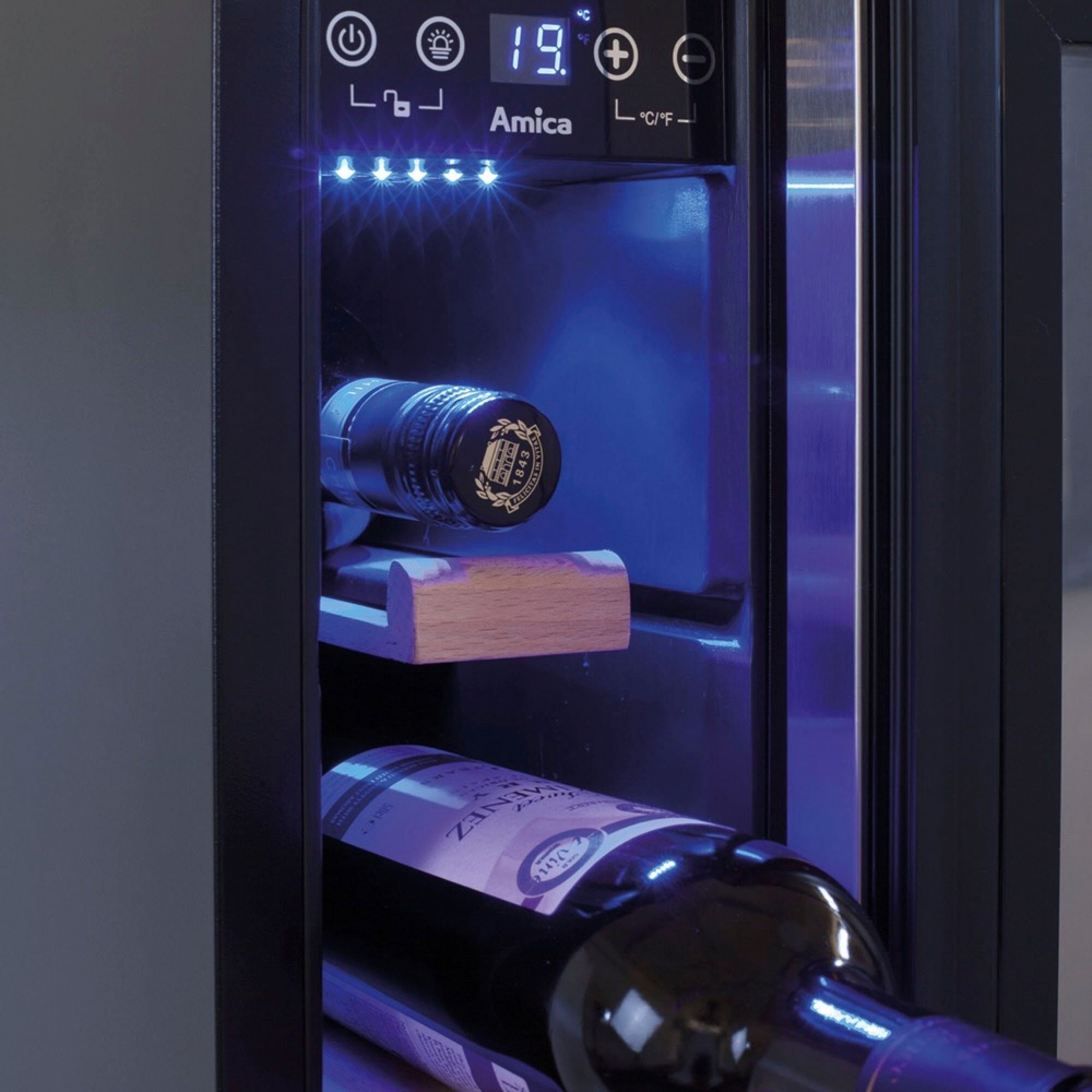 Amica Weinkühlschrank WK 341 101 E,für 6 Standardflaschen á 0,75l, Standkühlschrank