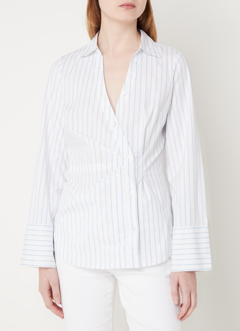 French Connection  Isabelle blouse met streepprint en asymmetrische zoom