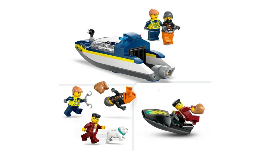 LEGO City 60417 Polizeischnellboot und Ganovenversteck