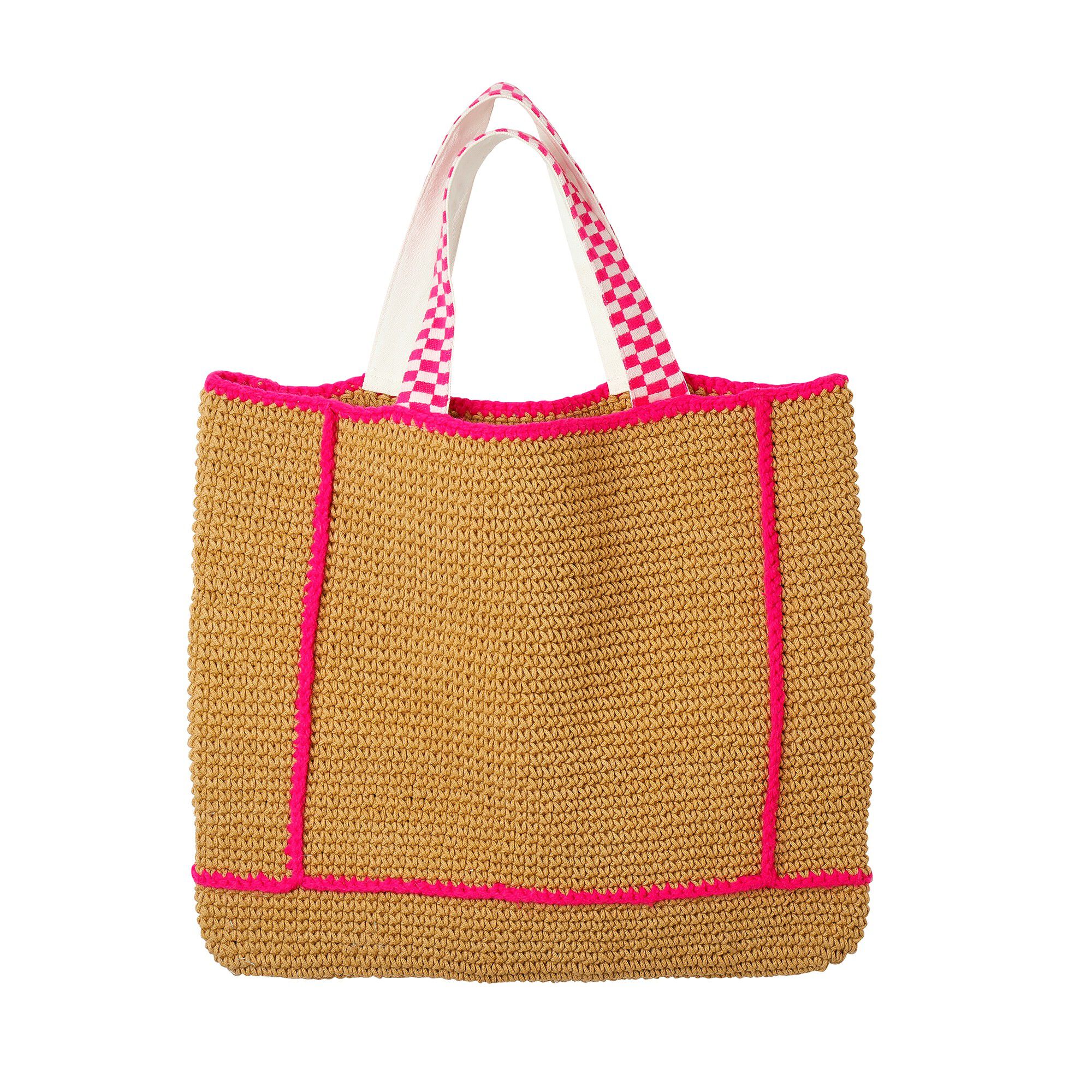 Sac cabas effet crochet finitions contrastées