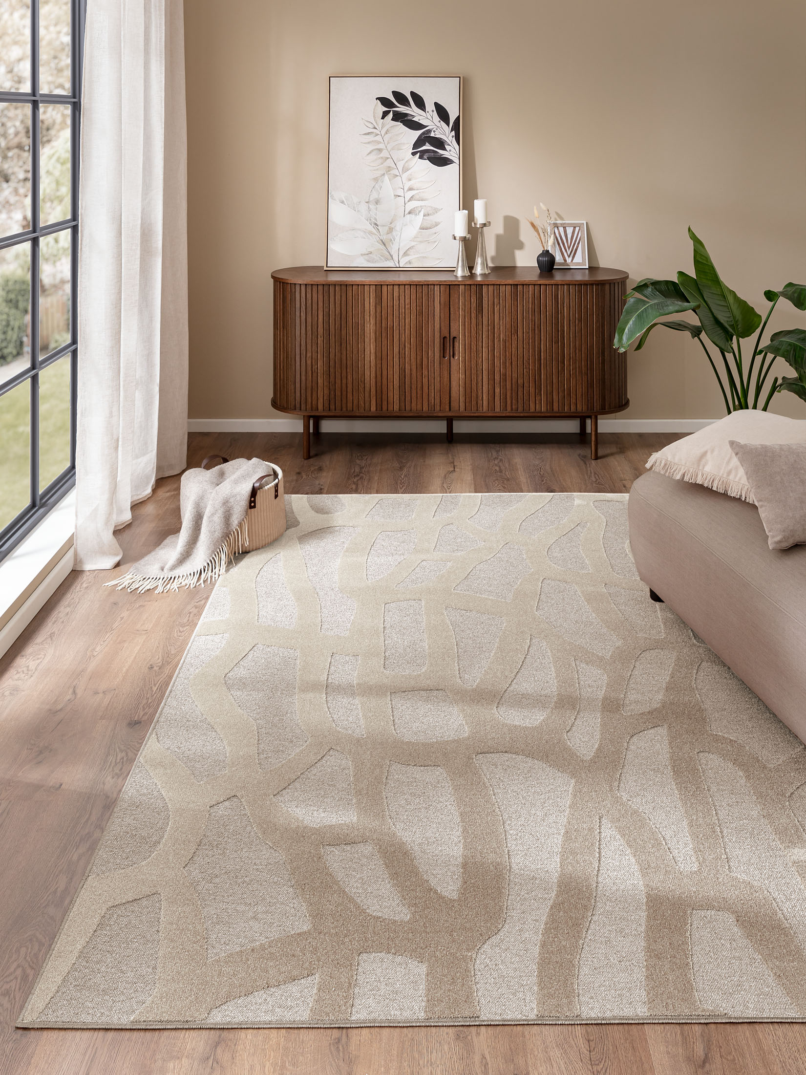 Oriana Moderner Teppich, Creme