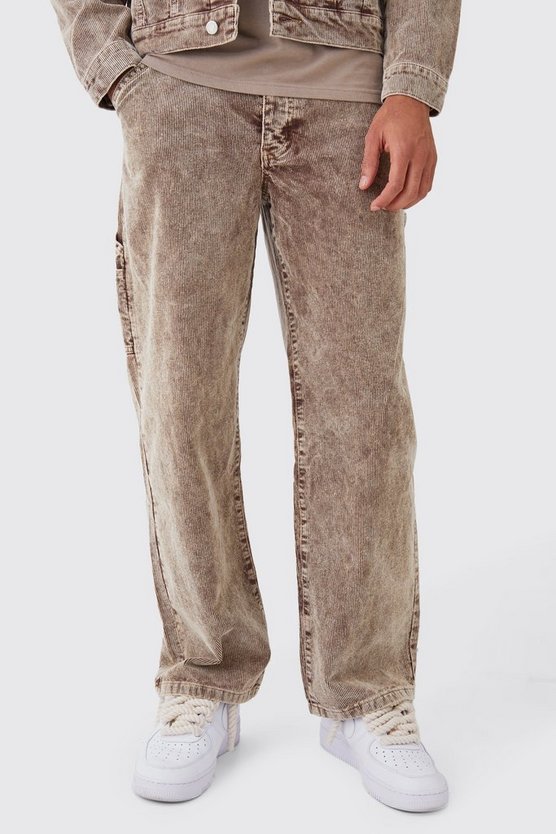 Lockere Cord-Hose mit Acid-Waschung