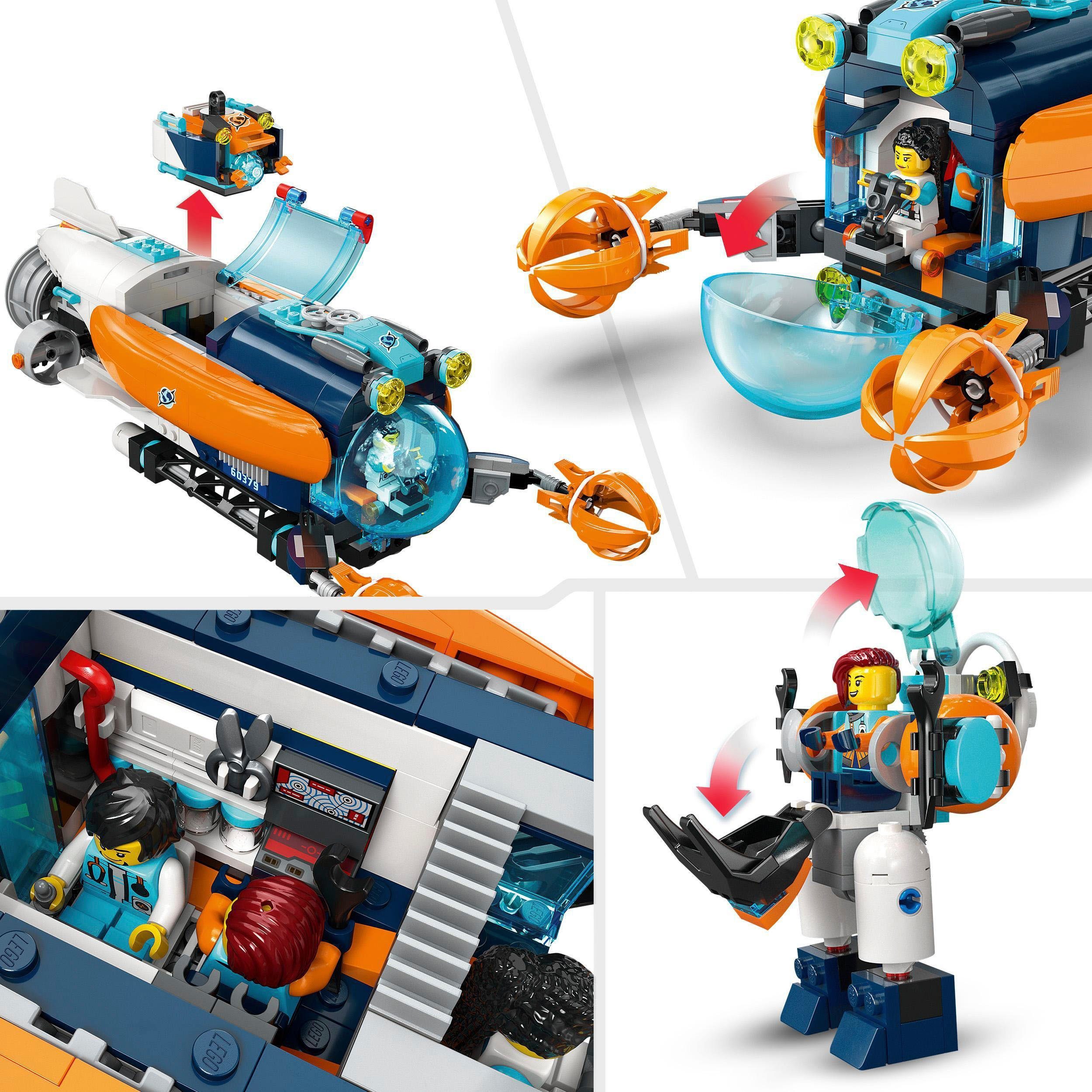 LEGO® Konstruktionsspielsteine Forscher-U-Boot (60379), LEGO® City, (842 St), Made in Europe