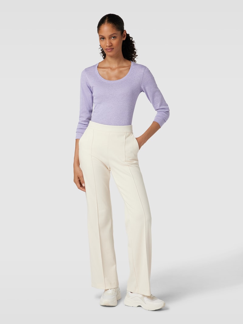 Longsleeve mit Rundhalsausschnitt Modell 'Sorana' in flieder meliert