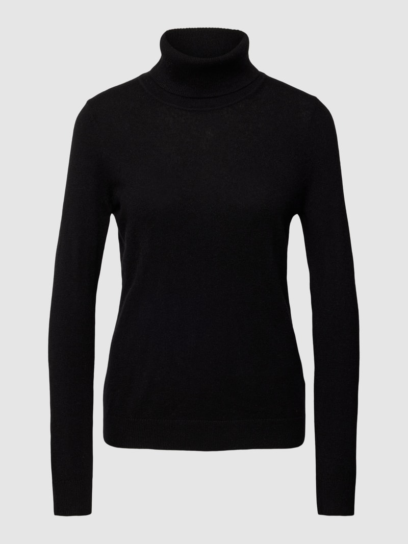 Kaschmirpullover in melierter Optik in schwarz