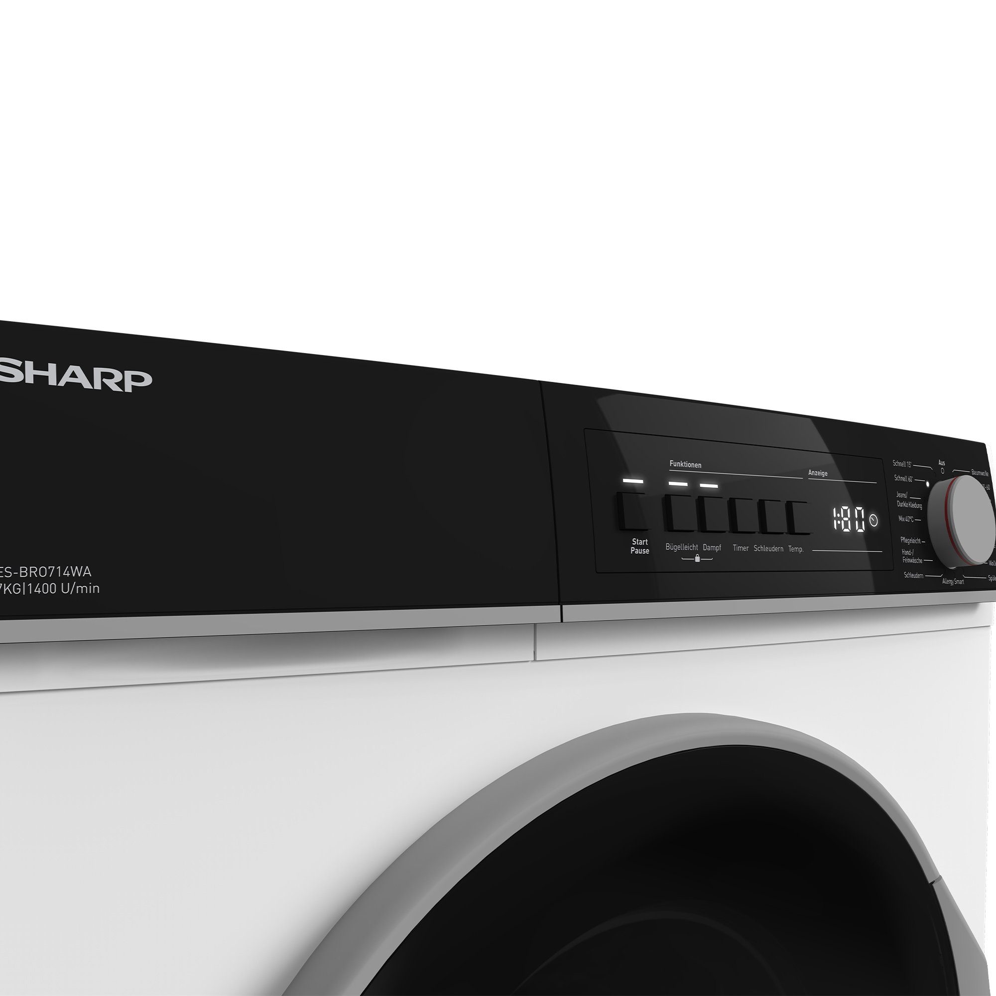 Sharp Waschmaschine ES-BRO714WA-DE, 7,00 kg, 1400 U/min, AllergySmart
