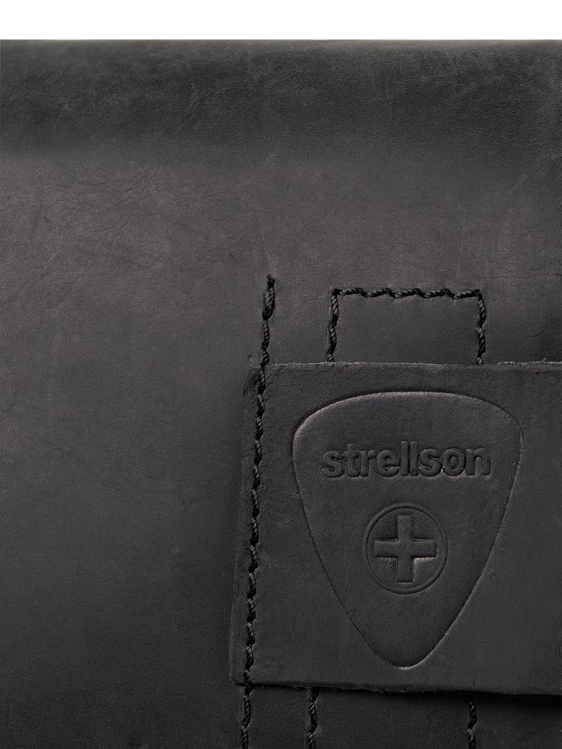Messenger Bag aus Leder Modell 'Richmond' in schwarz