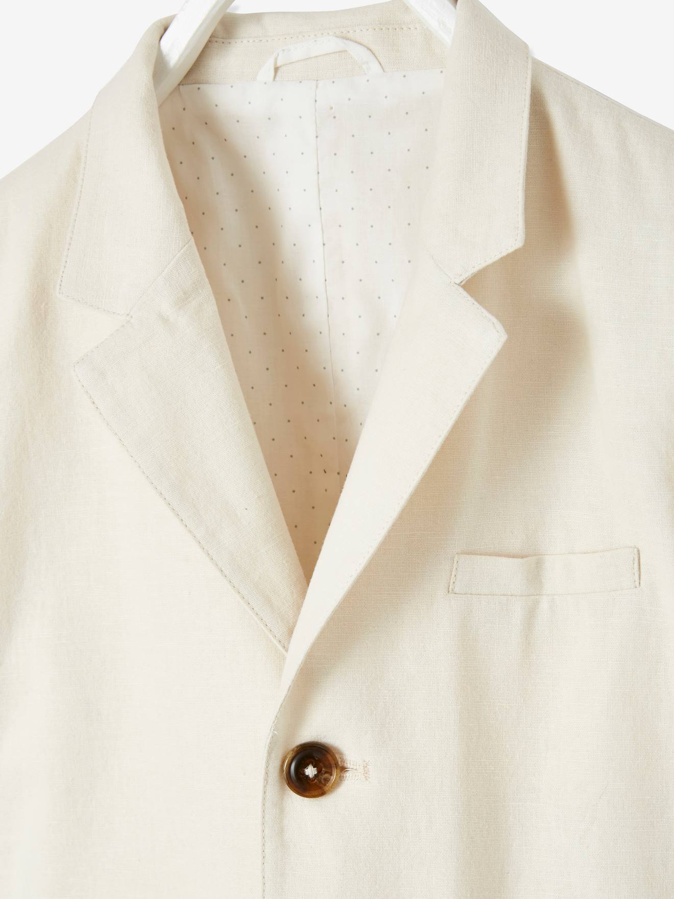 Veste de cérémonie garçon en coton/lin marine foncé