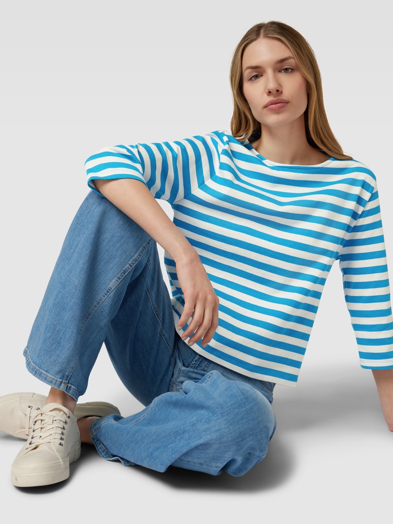 Longsleeve mit Streifenmuster in blau