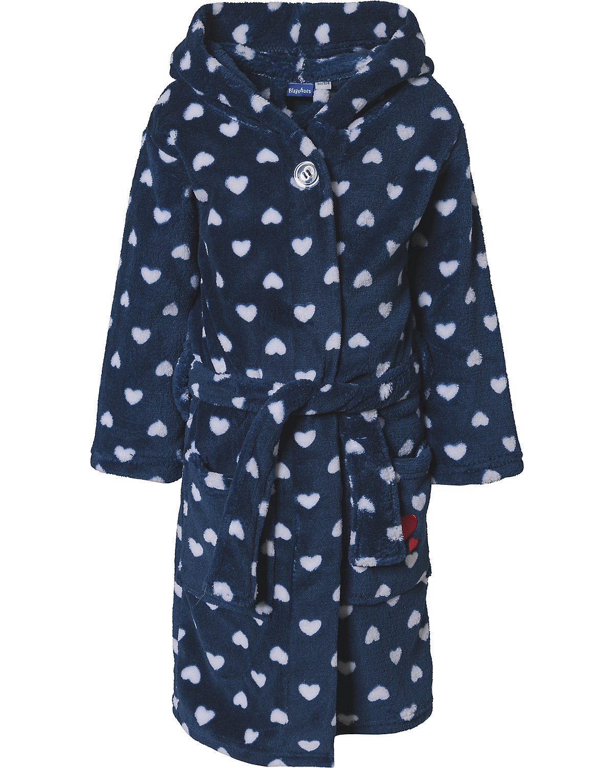 Fleece Bademantel HERZCHEN für Mädchen