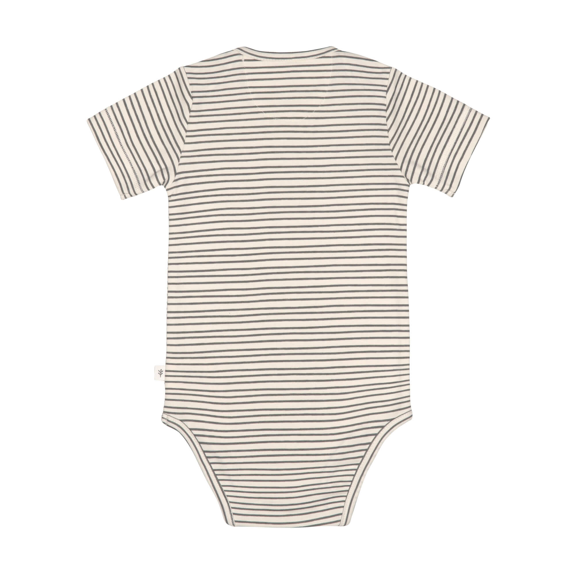 Baby Body kurzarm - Bio Baumwolle, Streifen, Grau
