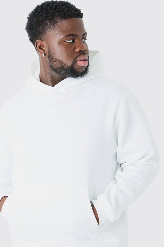 Plus Basic Hoodie in Weiß