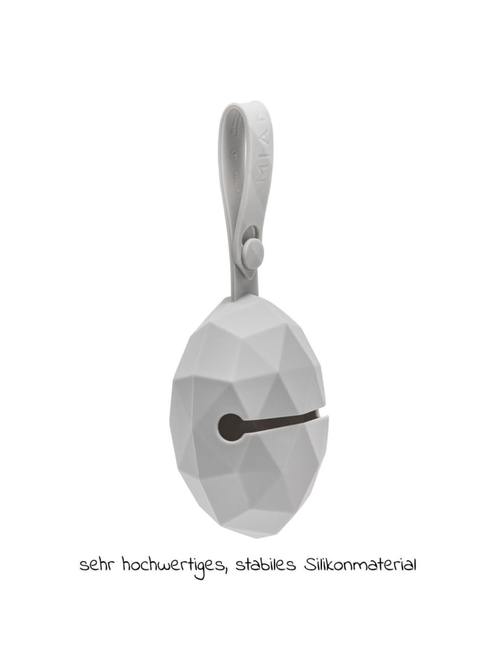 MiaMia Silikon-Schnullerbox / Schnullerhalter - Diamant - in grau günstig kaufen onesize