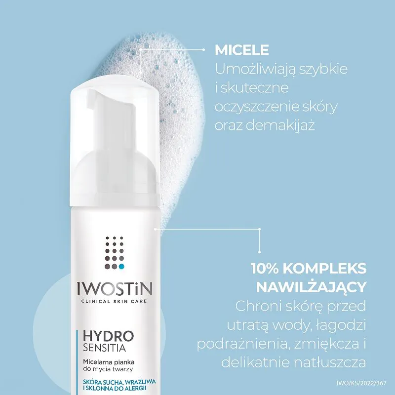 Iwostin Hydro Sensitia veido valymo ir makiažo valymo putos