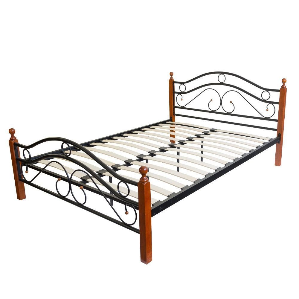 Homestyle4u Metallbett Bettgestell Doppelbett Bettrahmen + Lattenrost schwarz 140 160 180 (Kein Set)