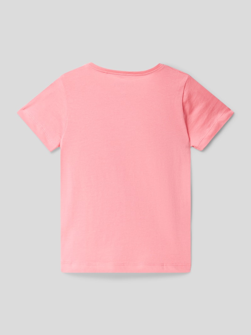 T-Shirt mit Wendepailletten in lachs