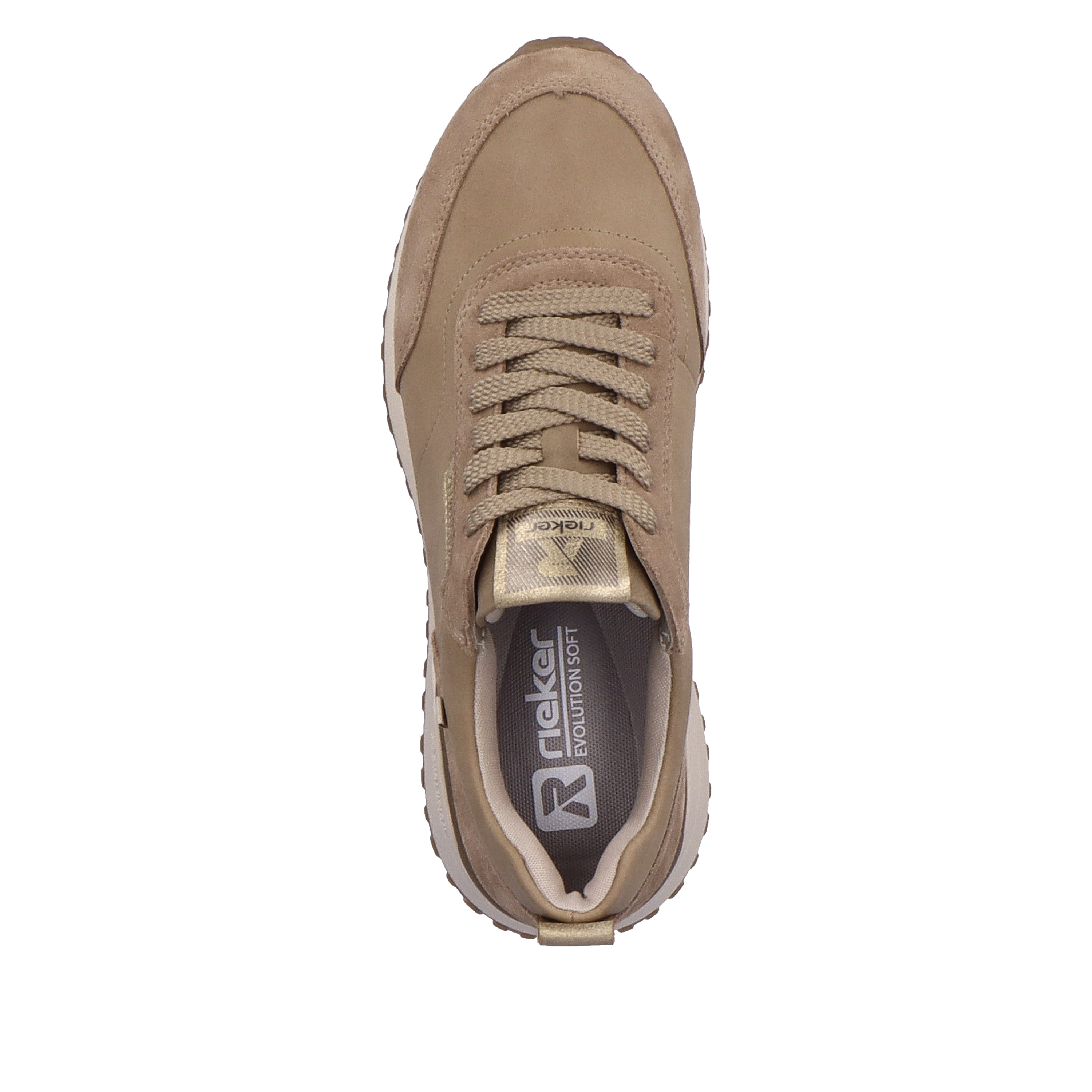 Rieker Damen Sneaker Low mocha creme-beige