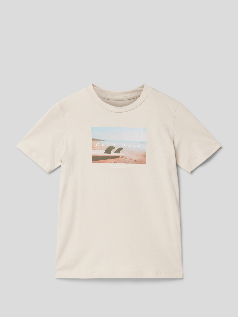 T-Shirt mit Motiv-Print Modell 'COPENHAGEN' in ecru