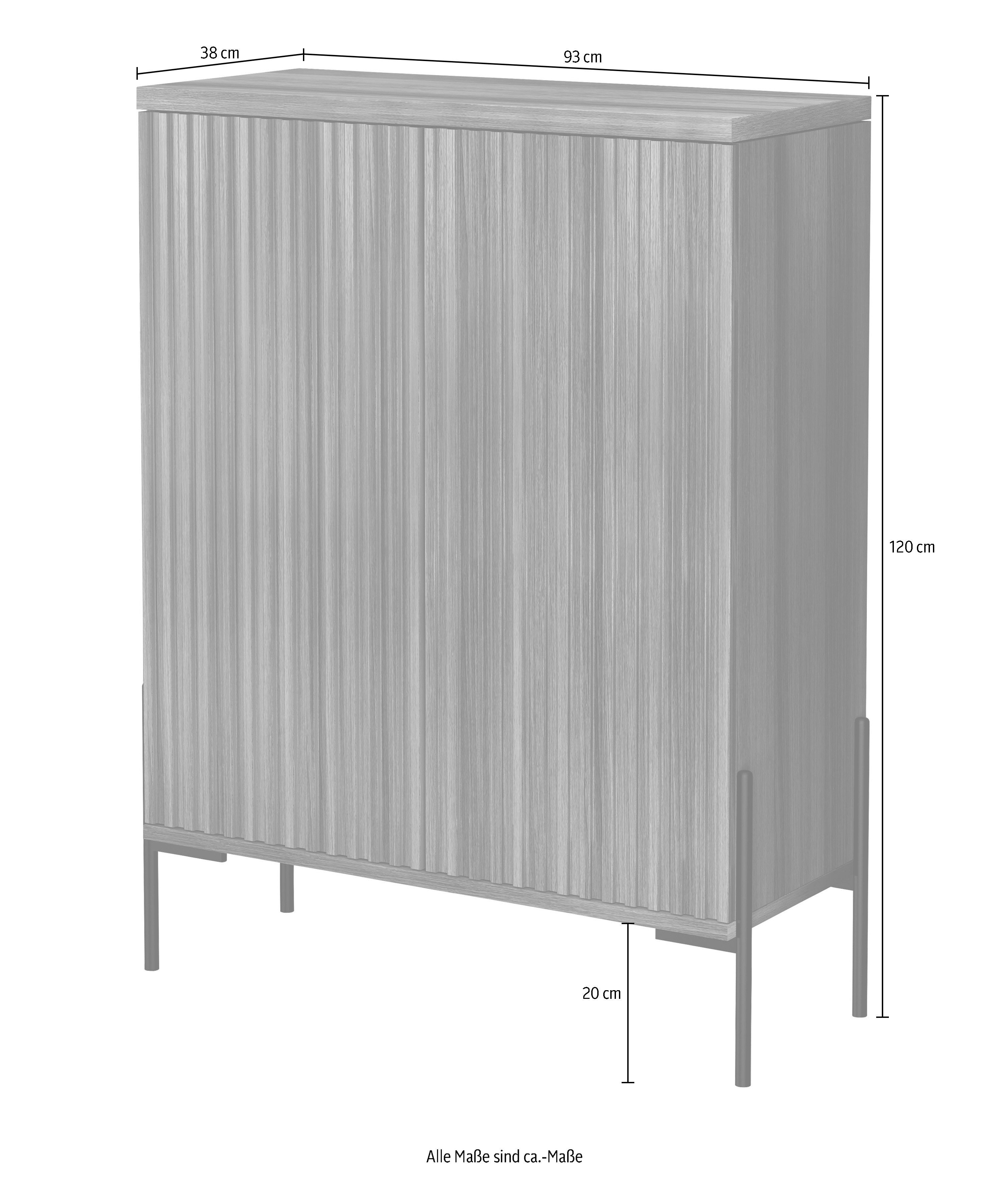 Home affaire Highboard Valloire, mit 1 feste und 1 verstellbare Einlegeboden, Breite 93 cm, Höhe 120 cm