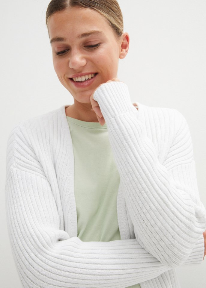 Offene Strickjacke, verkürzt
