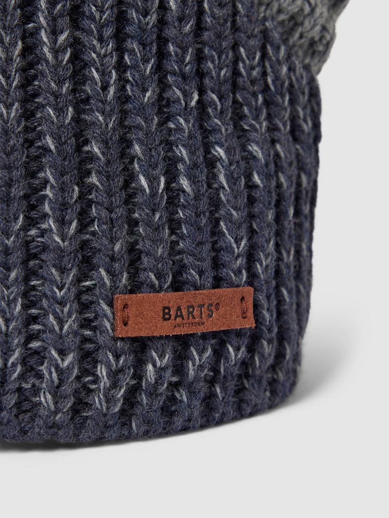 Beanie mit Label-Applikation Modell 'Norve' in dunkelblau