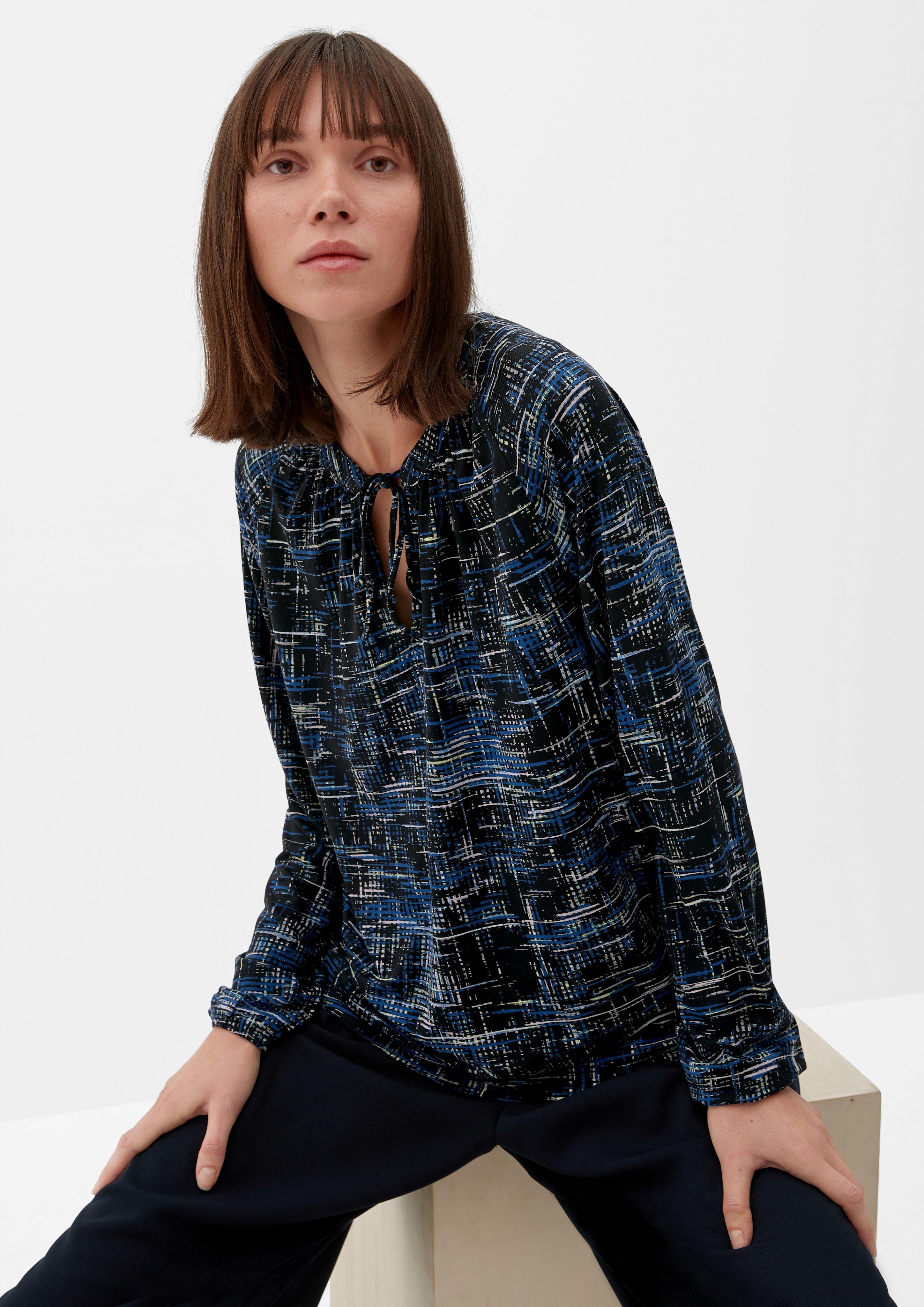 Jerseybluse mit Allover-Muster  2125376-99A0
