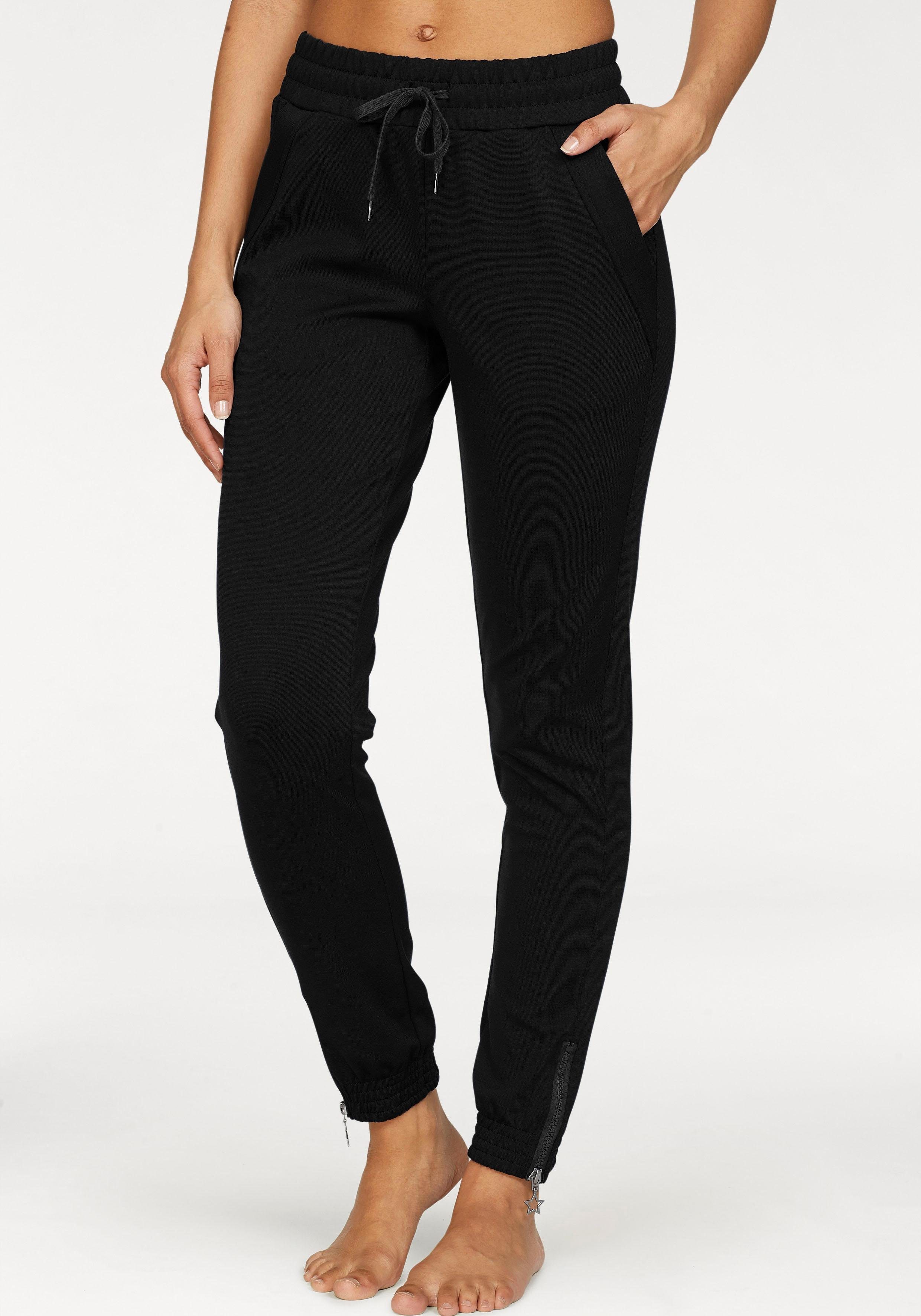 Bench. Loungewear Relaxhose mit schmalem Bein und Zipper am Saum, Loungewear, Loungeanzug