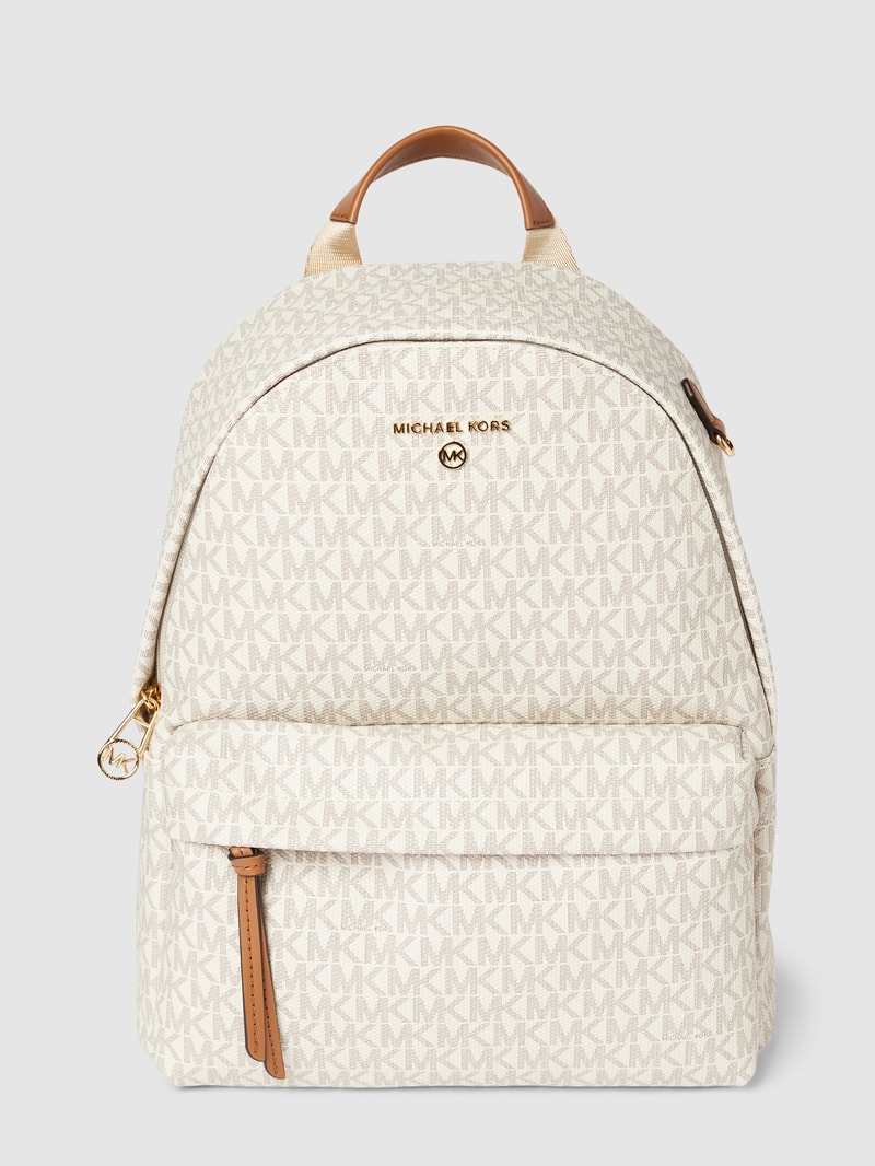 Rucksack mit Allover-Logo-Muster Modell 'SLATER' in ecru