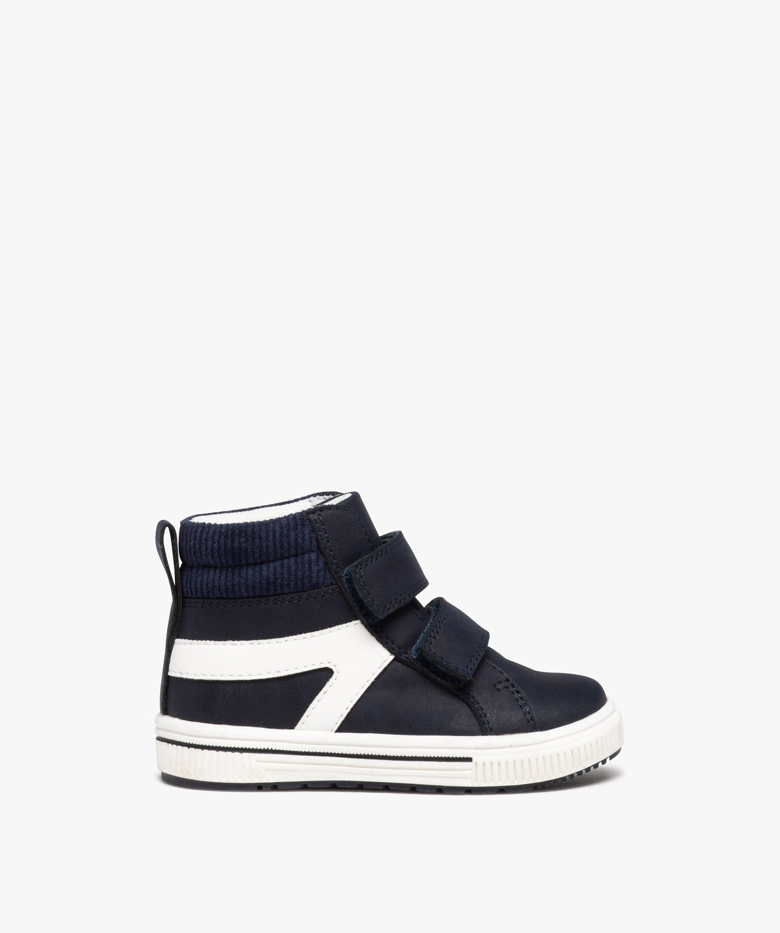 Baskets bébé Garçon mid-cut à scratch marine | GEMO