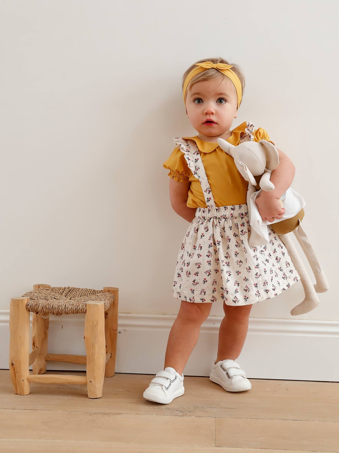 Tennis scratchées bébé blanc