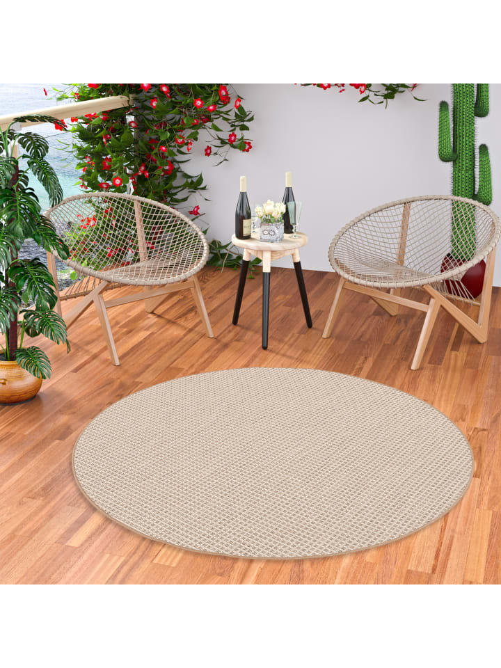 Snapstyle In & Outdoor Teppich Oslo Trend Rund in Beige günstig kaufen