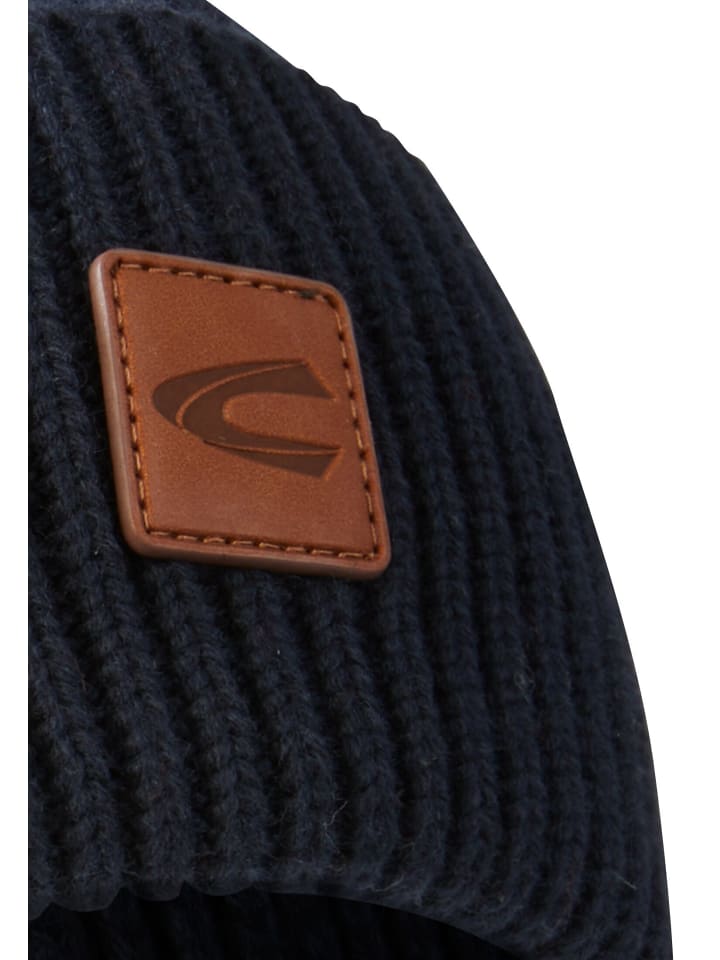 Camel Active Beanie aus einem Baumwoll-Kaschmir-Mix in Nachtblau günstig kaufen onesize