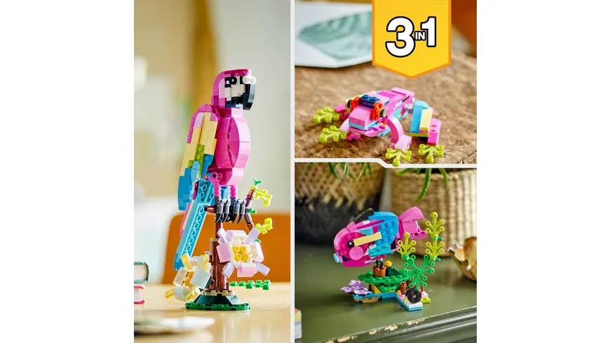 LEGO Creator 3in1 31144 Exotischer pinkfarbener Papagei