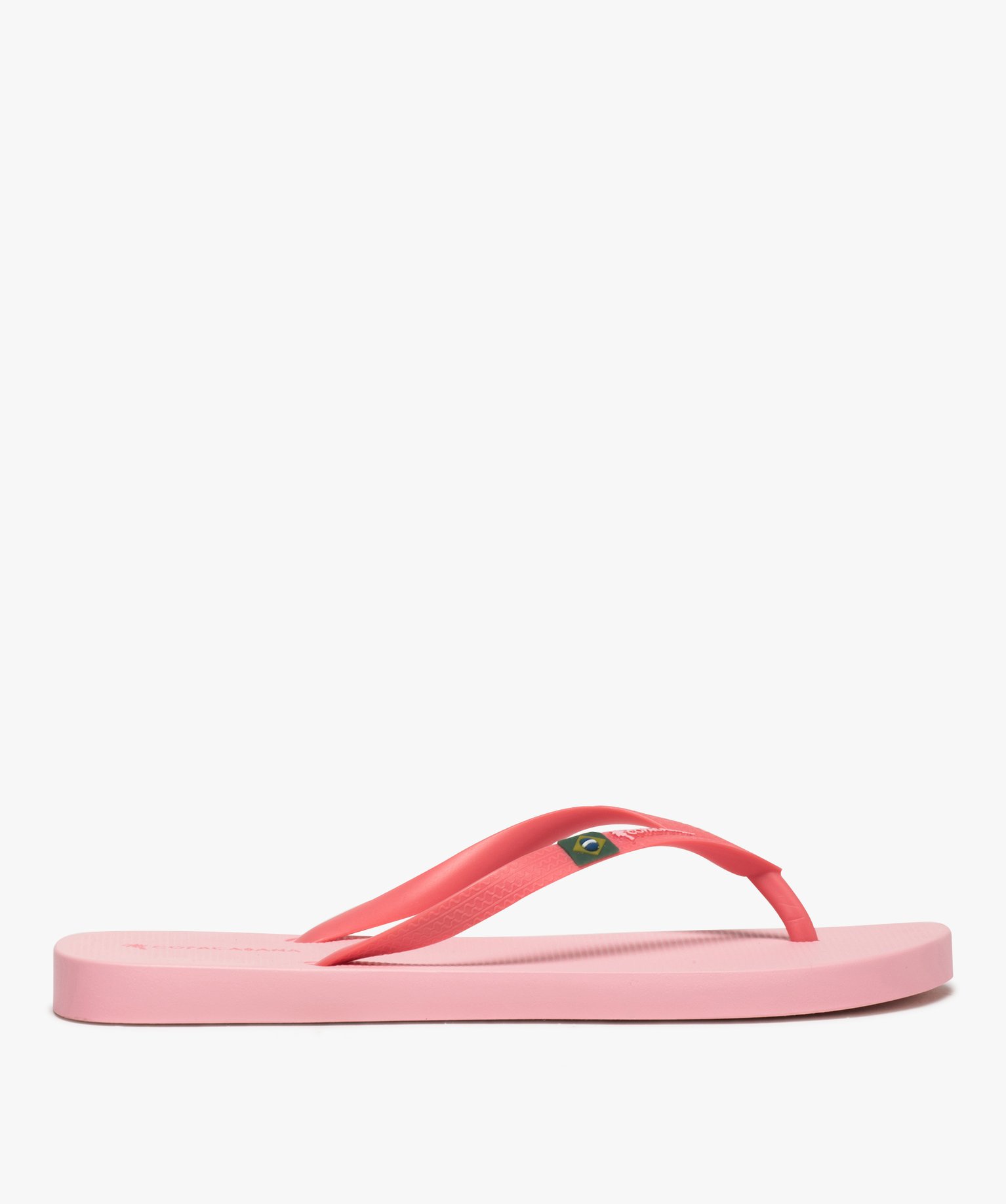 Tongs femme bicolores à fines brides - Copacabana rose | GEMO