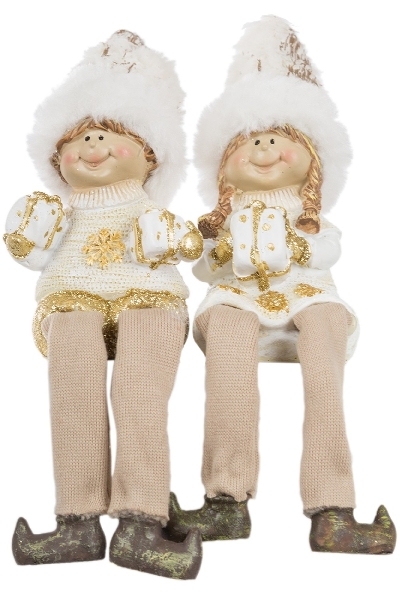 MyFlair Winterkinder mit Wollmütze, Kantensitzer, 2er Set