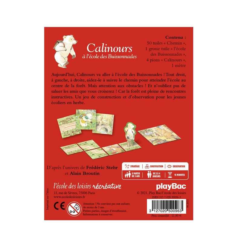 Jeu de société Calinours à l'école des Buissonnades Ecole des loisirs