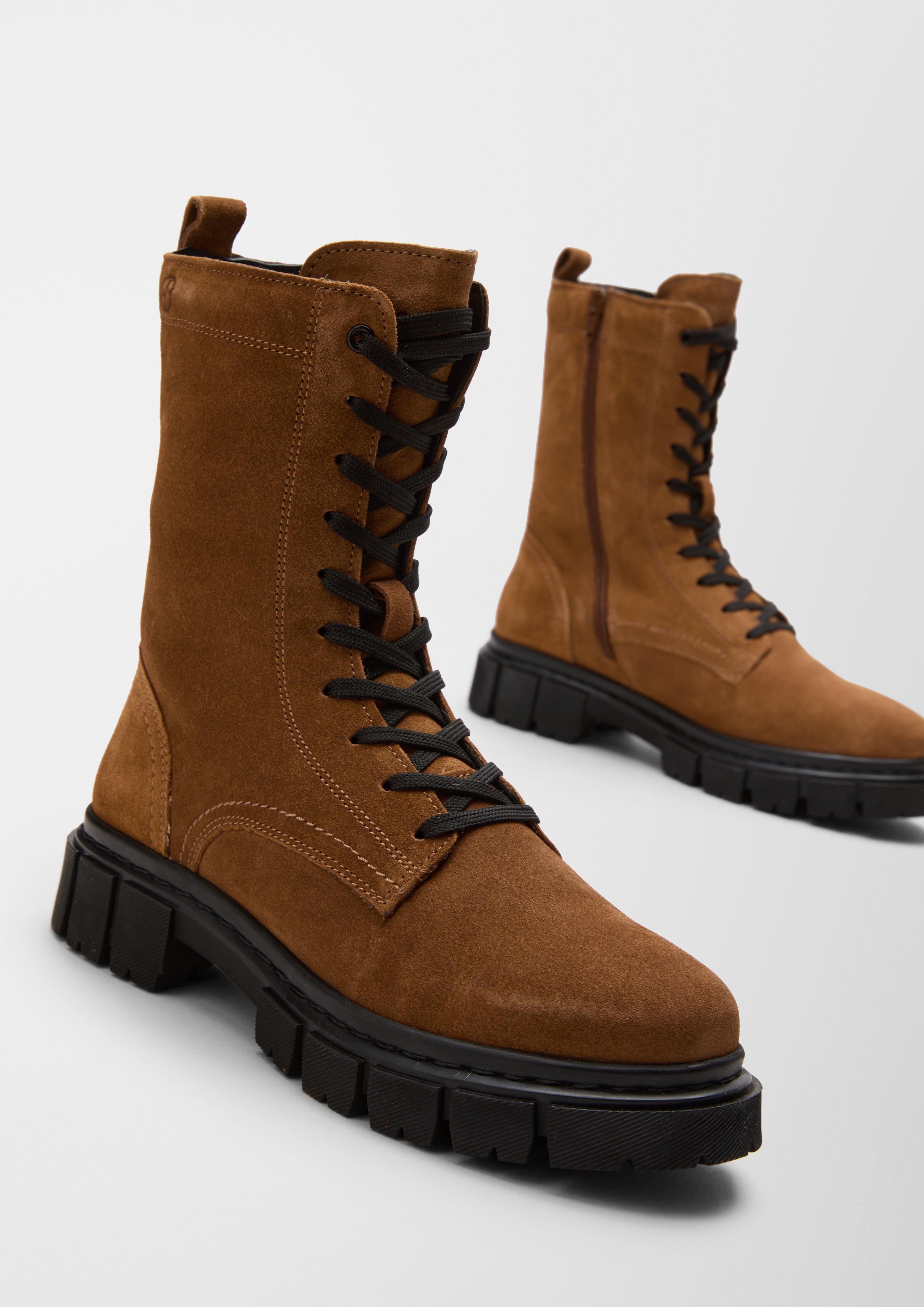 Warm gefütterte Lederstiefel  6006637-305